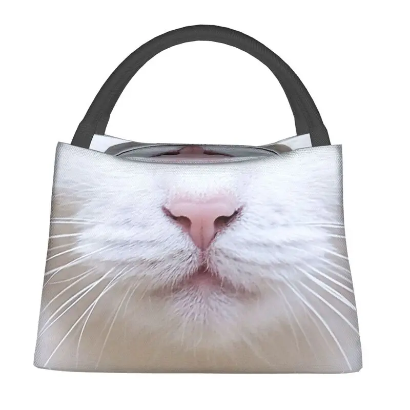 Custom Fun White Cat Snout Thermal Insulated Lunch Bag Women Cute Animal Lunch Container for Work Travel Storage Meal Food Box
Custom Fun White Cat Snout Thermal Insulated Lunch Bag Women Cute Animal Lunch Container for Work Travel Storage Meal Food Box