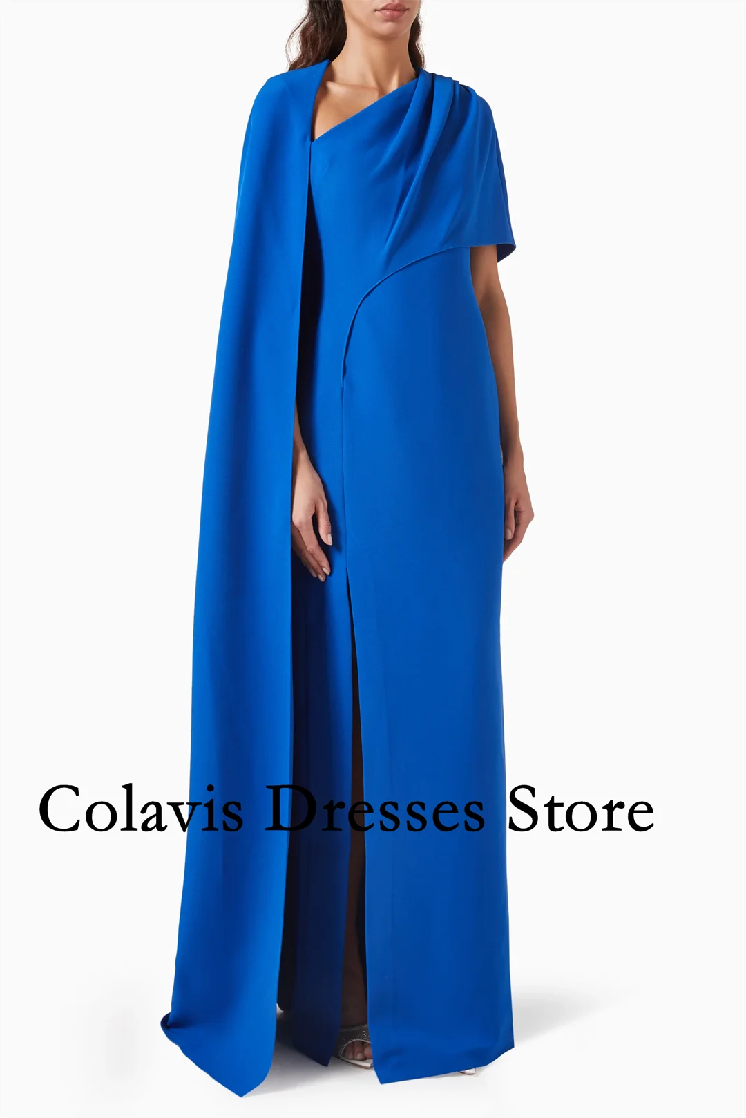 2025 Customized Contessa Cape Dress in Crepe Blue Cape Sleeves Prom Dresses Evening Dress Women Evening Gowns Formal Party Dress
2025 Customized Contessa Cape Dress in Crepe Blue Cape Sleeves Prom Dresses Evening Dress Women Evening Gowns Formal Party Dress