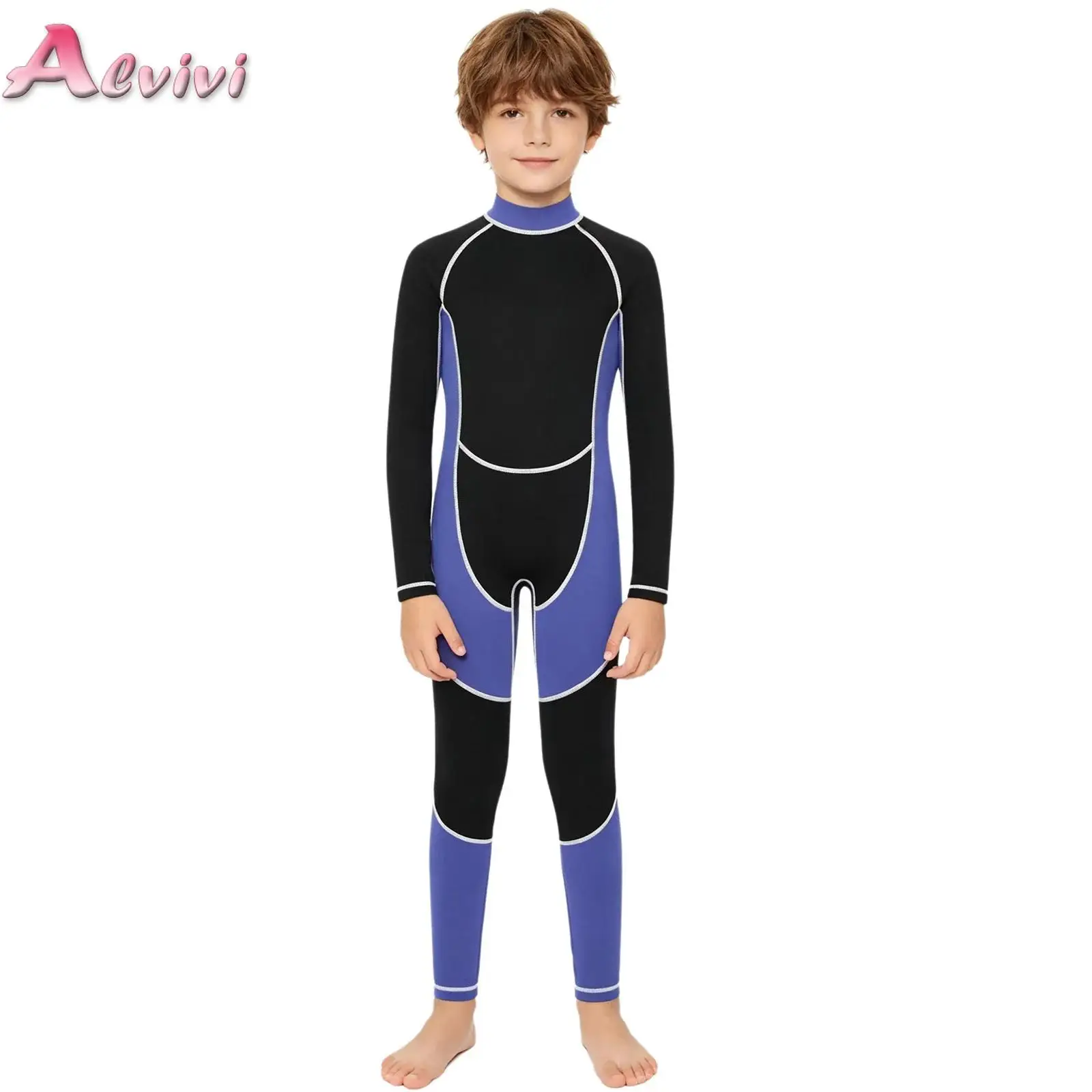 Kids Full Wetsuit One Piece Swimsuit Long Sleeve Zipper Color Block Full-body Jumpsuit Rash Guard for Diving Surfing Snorkeling
Kids Full Wetsuit One Piece Swimsuit Long Sleeve Zipper Color Block Full-body Jumpsuit Rash Guard for Diving Surfing Snorkeling