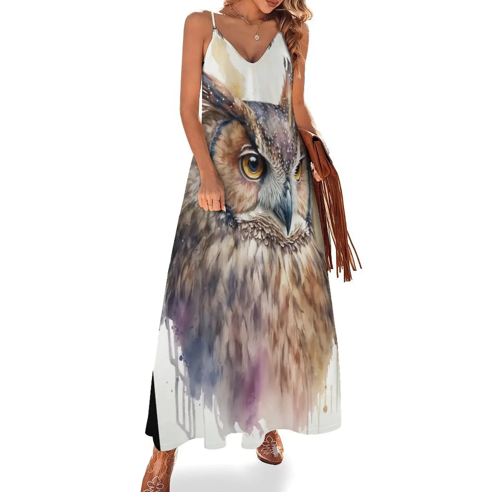 Boho Owl: Watercolor painting of a Beautiful Owl Sleeveless Dress prom dresses Dresses for wedding party Bridesmaid dress woman
Boho Owl: Watercolor painting of a Beautiful Owl Sleeveless Dress prom dresses Dresses for wedding party Bridesmaid dress woman