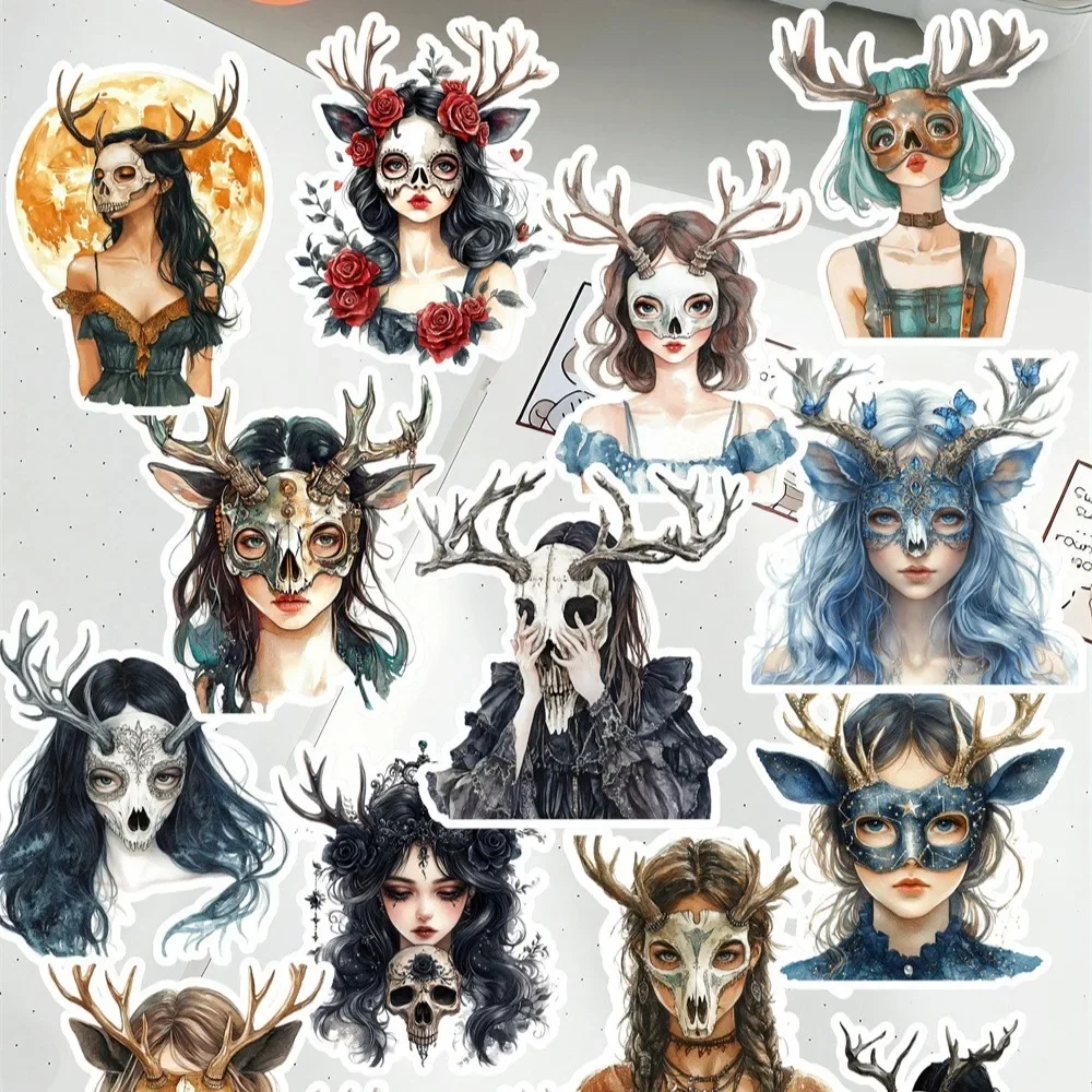 1set cute Handbook Antlers Skull Mask Girl Witch Stickers Retro Paper Hand-tornStyle Diary Photo Album Decorative diy
1set cute Handbook Antlers Skull Mask Girl Witch Stickers Retro Paper Hand-tornStyle Diary Photo Album Decorative diy