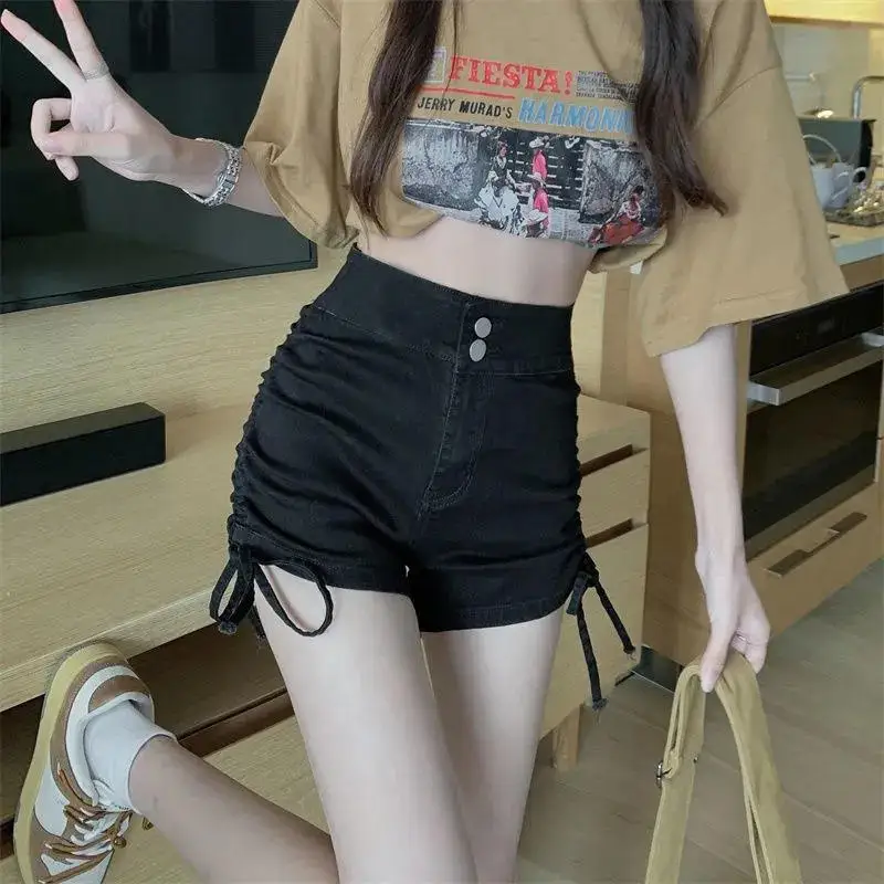 High Waist Drawstring Design Korean Style Women's Denim Shorts Spring Summer New Fashion Bodycon A-Line Hot Pants Trendy
High Waist Drawstring Design Korean Style Women's Denim Shorts Spring Summer New Fashion Bodycon A-Line Hot Pants Trendy