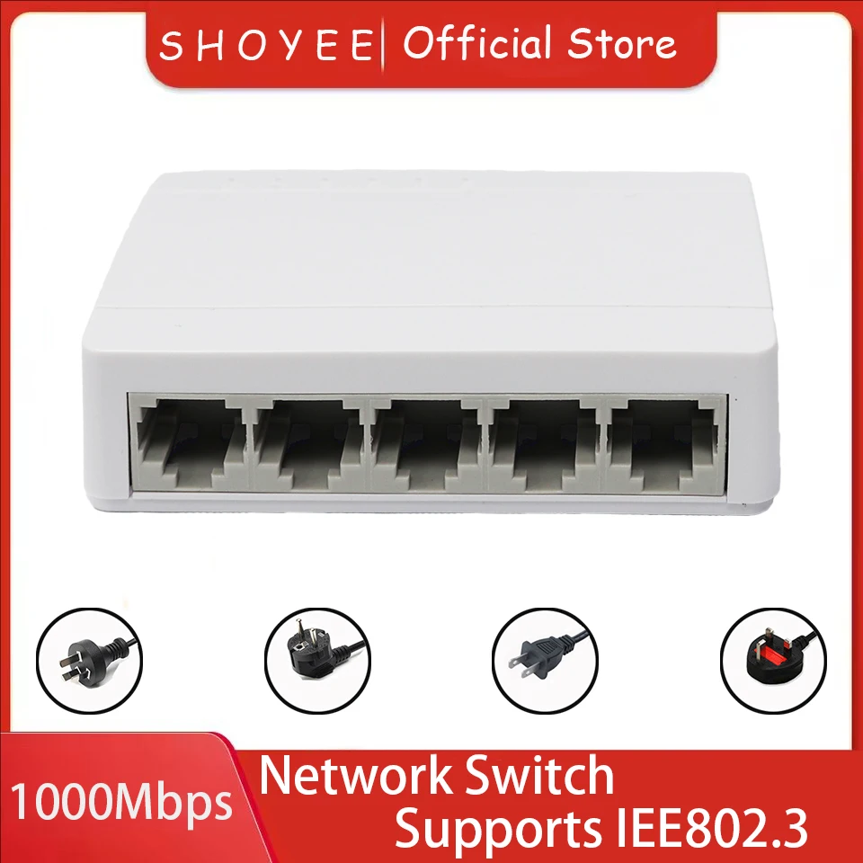5-портовый коммутатор Gigabit Ethernet — сетевой коммутатор 100/1000 Мбит/с, Plug & Play, автоматический MDI/MDIX, концентратор локальной сети RJ45 для домашнего офиса
5-портовый коммутатор Gigabit Ethernet — сетевой коммутатор 100/1000 Мбит/с, Plug & Play, автоматический MDI/MDIX, концентратор локальной сети RJ45 для домашнего офиса
