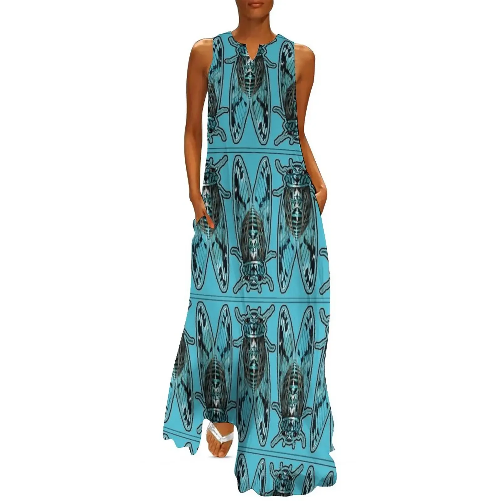 Cicada Pattern Long Dress Women's dress women dress elegant chic women dresses promotion
Cicada Pattern Long Dress Women's dress women dress elegant chic women dresses promotion