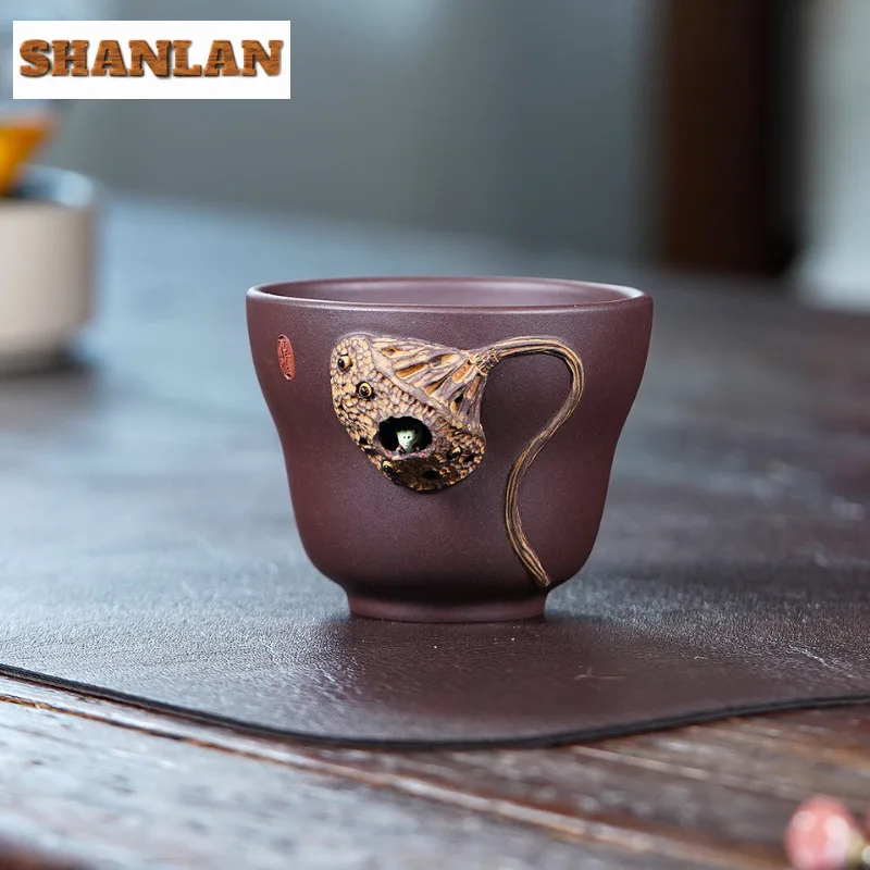 130ml Yixing Purple Clay Seedpod Of The Lotus Gourd Teacup Retro Tea Bowl Cute Cup Tea-tasting Personal Cup Chazhan Master Cups
130ml Yixing Purple Clay Seedpod Of The Lotus Gourd Teacup Retro Tea Bowl Cute Cup Tea-tasting Personal Cup Chazhan Master Cups
