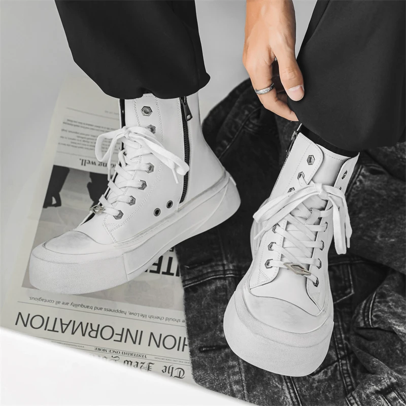 Sneakers For Men High Top Canvas Shoes PU Leather Vulcanized Shoes Platform Casual Sneakers Outdoor High Quality Sports Shoes 46
Sneakers For Men High Top Canvas Shoes PU Leather Vulcanized Shoes Platform Casual Sneakers Outdoor High Quality Sports Shoes 46