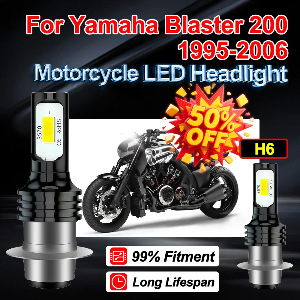 1X 2X H6 BA20D For Yamaha Blaster 200 1995 1996 1997 1998 1999 2000 2001 2002 2003 2004 2005 2006 Motorcycle LED Headlight Bulb
1X 2X H6 BA20D For Yamaha Blaster 200 1995 1996 1997 1998 1999 2000 2001 2002 2003 2004 2005 2006 Motorcycle LED Headlight Bulb