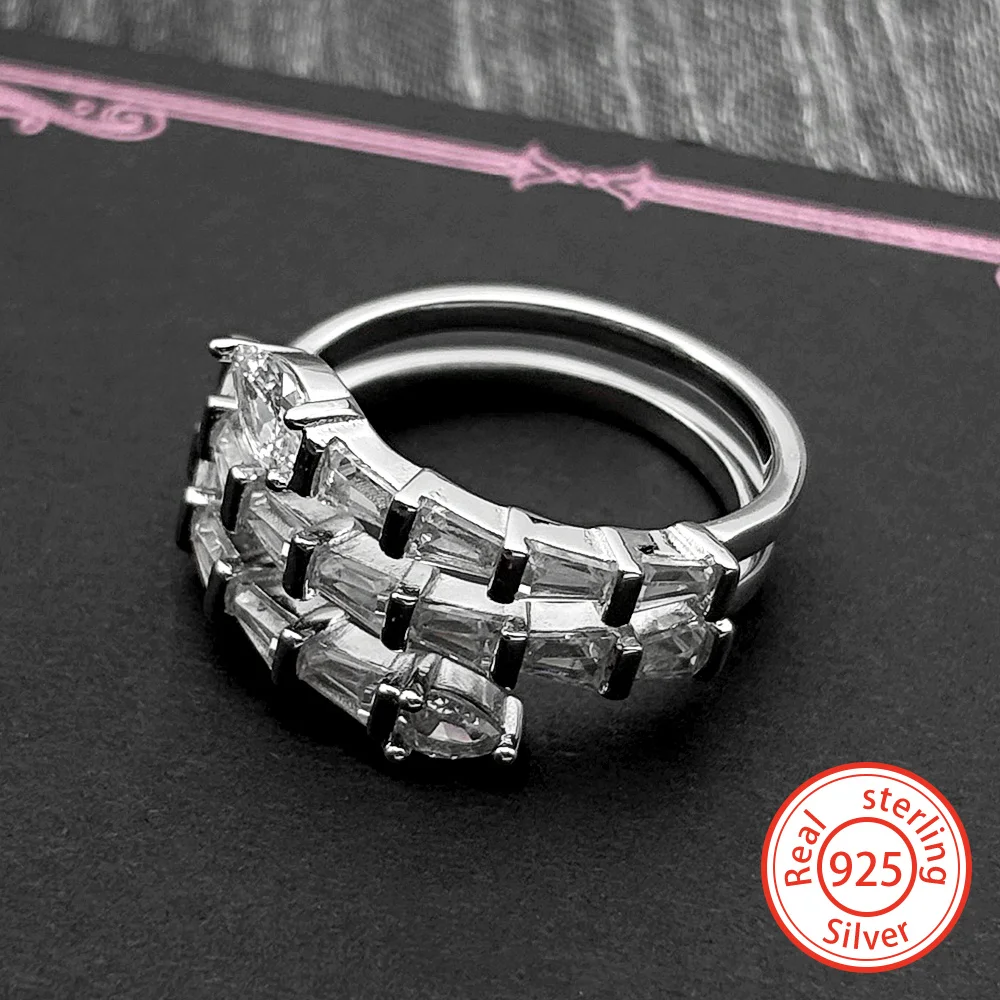 Luxury 925 Sterling Silver Full Rhinestones Multi-layer Open Rings for Women Girl Silver Color Finger Ring Party Jewelry Gift
Luxury 925 Sterling Silver Full Rhinestones Multi-layer Open Rings for Women Girl Silver Color Finger Ring Party Jewelry Gift