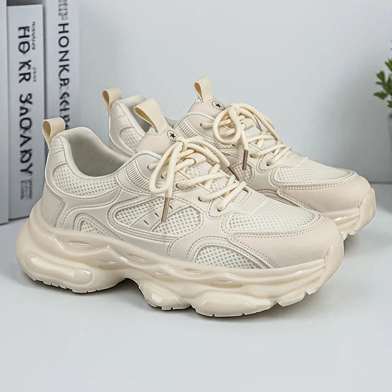Men 2026 New Beige Chunky Dad Sneakers Breathable Mesh Platform Shoes Non-slip Soft Sole for Daily Walking School Outdoor
Men 2026 New Beige Chunky Dad Sneakers Breathable Mesh Platform Shoes Non-slip Soft Sole for Daily Walking School Outdoor