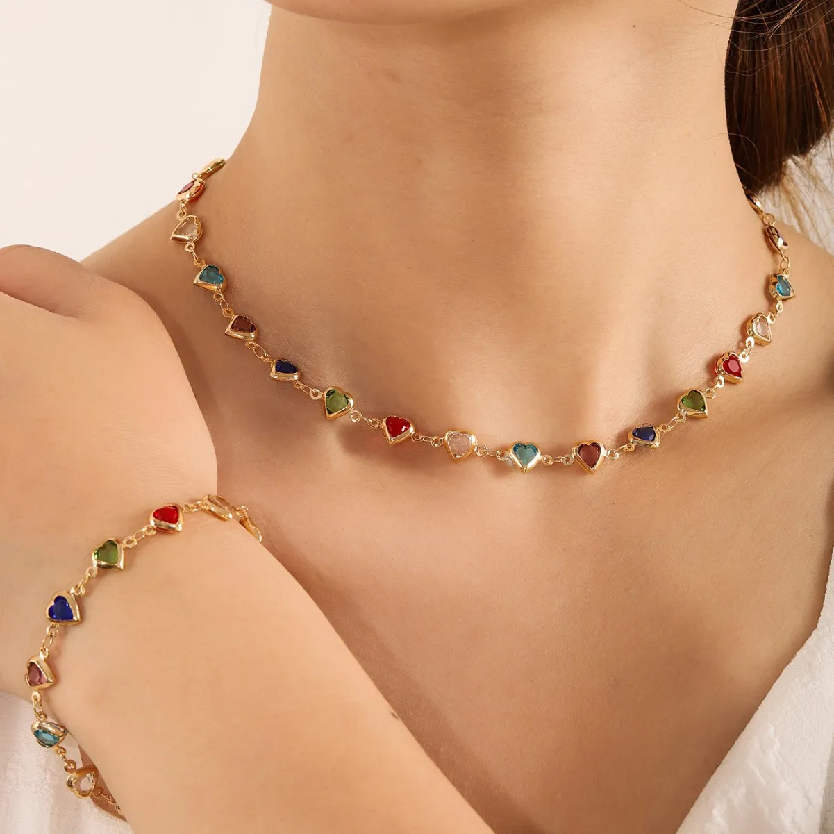Europe and The United States Ladies Personalized Jewelry Set Trend Accessories Gift Fashion Color Splicing Necklace Bracelet
Europe and The United States Ladies Personalized Jewelry Set Trend Accessories Gift Fashion Color Splicing Necklace Bracelet