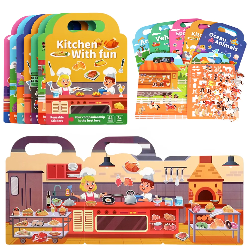 Children DIY Sticker Book Bubble Scene Sticker Jelly Paste Toy Kids Portable Reusable Quiet Busy Paste A Book
Children DIY Sticker Book Bubble Scene Sticker Jelly Paste Toy Kids Portable Reusable Quiet Busy Paste A Book