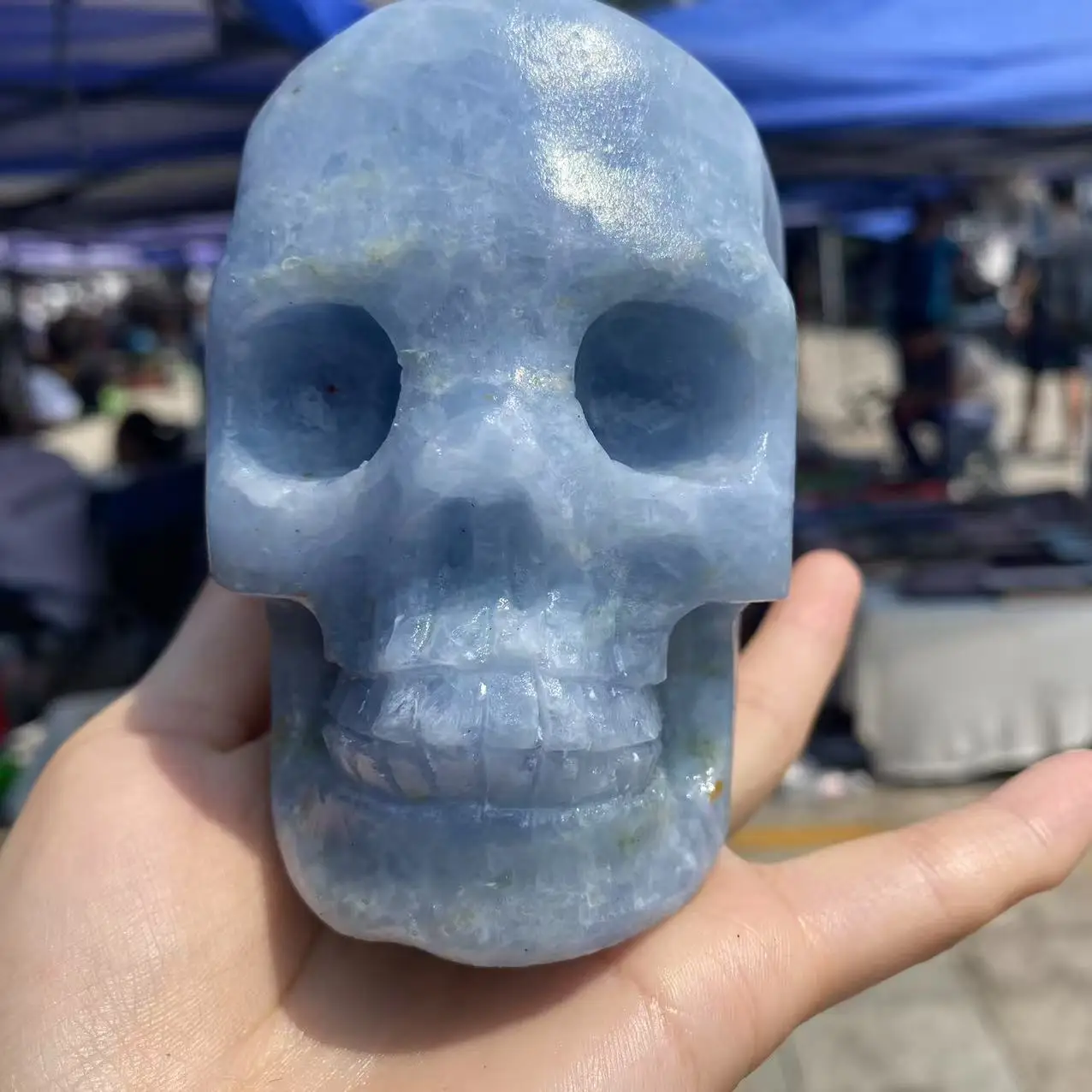 Natural Blue Calcite Quartz Crystal, Engraved Skull, Hand-Polished, For Home And Office Decoration, Wholesale, As a Gift
Natural Blue Calcite Quartz Crystal, Engraved Skull, Hand-Polished, For Home And Office Decoration, Wholesale, As a Gift