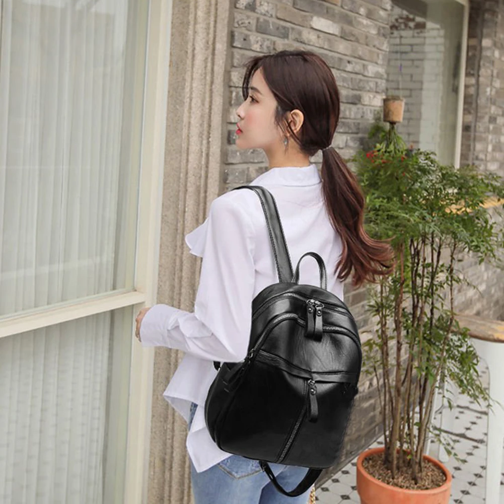 Popular Women Large Capacity Travel Knapsacks Solid Color PU Leather Shoulder Backpacks Zipper Rucksack
Popular Women Large Capacity Travel Knapsacks Solid Color PU Leather Shoulder Backpacks Zipper Rucksack