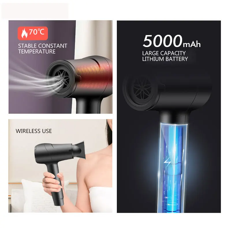 Portable Hair Dryer Household Mini Rechargeable Wireless Small Hair Dryer fohn borstel hair drayer
Portable Hair Dryer Household Mini Rechargeable Wireless Small Hair Dryer fohn borstel hair drayer