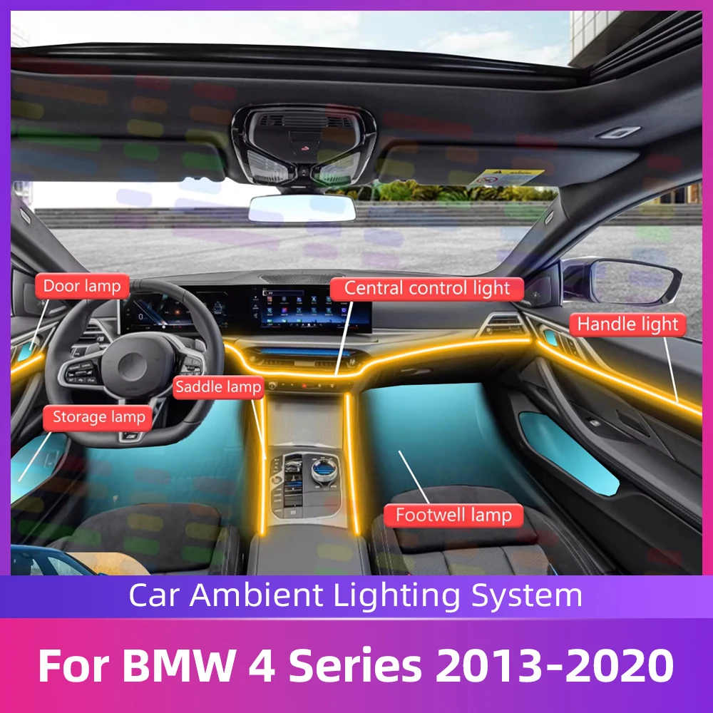 For BMW 4series F32 F33 F36 G22 G23 G26 Ambient Lighting Kit RGB APP 64 Colors Hidden LED Light Strips For Car Interiors Lamps
For BMW 4series F32 F33 F36 G22 G23 G26 Ambient Lighting Kit RGB APP 64 Colors Hidden LED Light Strips For Car Interiors Lamps