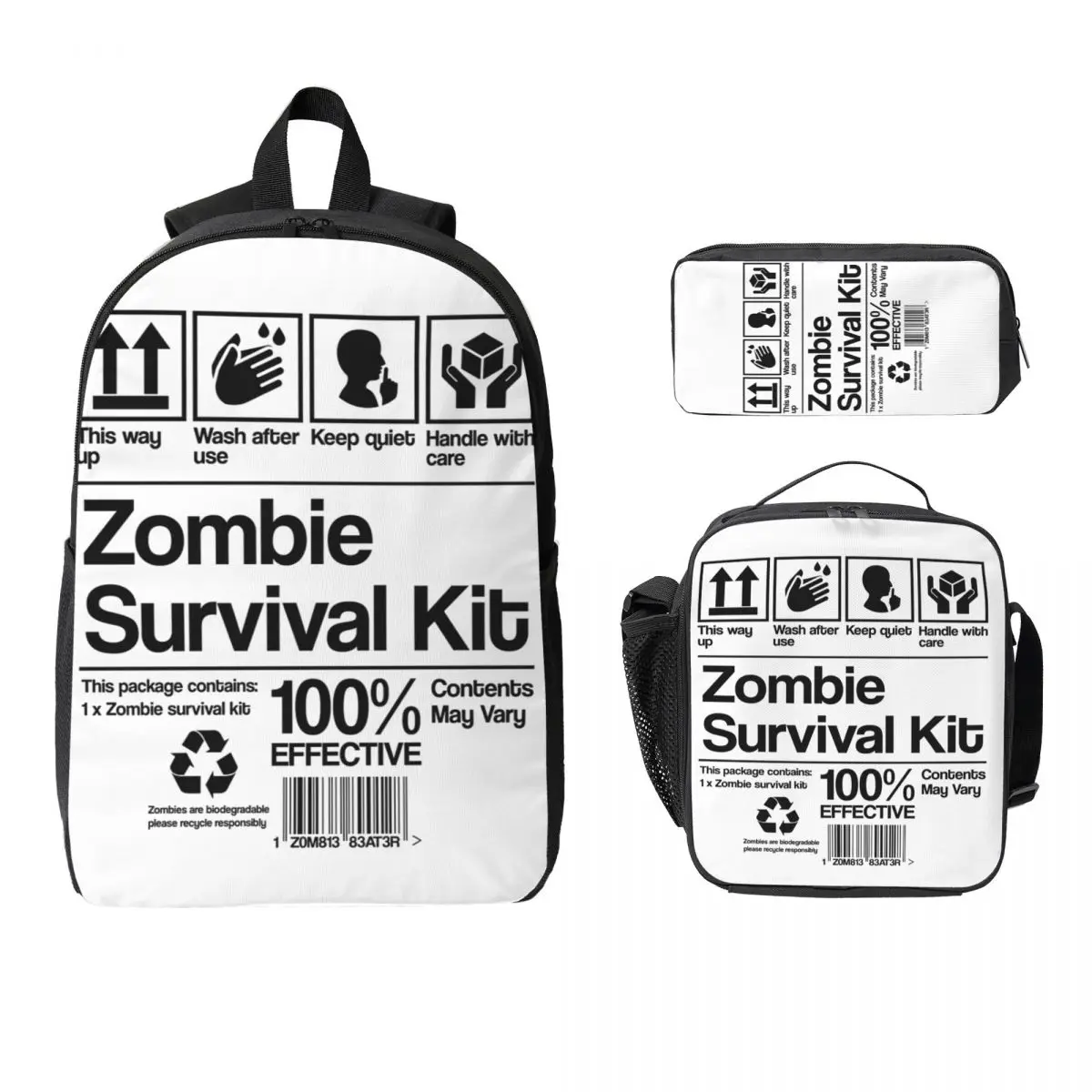 Zombie Survival Kit Backpack Student Boys Girls BookBag School Bag Computer Shoulder Bags 3ps Insulated Lunch Bag Pencil Case
Zombie Survival Kit Backpack Student Boys Girls BookBag School Bag Computer Shoulder Bags 3ps Insulated Lunch Bag Pencil Case
