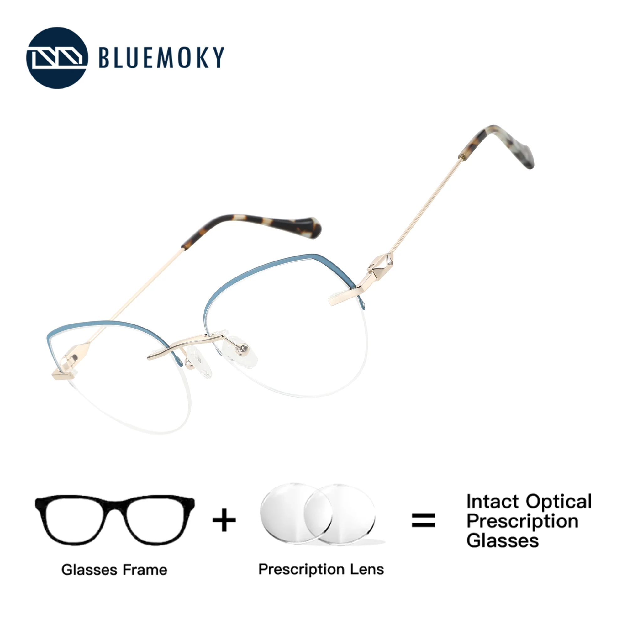 BLUEMOKY High Quality Metal Half-Frame Prescription Eyeglasses Women Photochromic Photochromic Anti Blue Light Vision Glasses
BLUEMOKY High Quality Metal Half-Frame Prescription Eyeglasses Women Photochromic Photochromic Anti Blue Light Vision Glasses