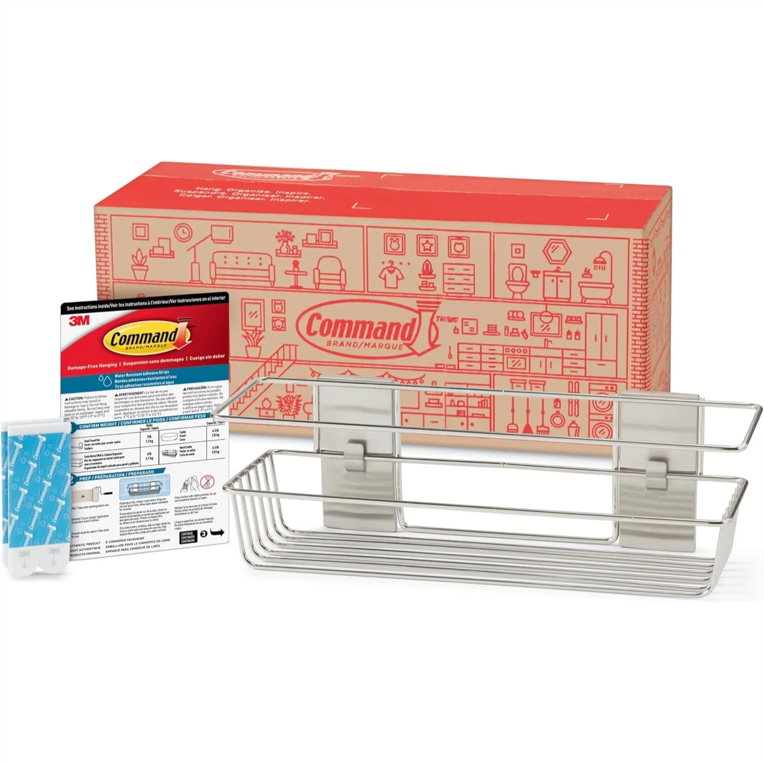 Shower Caddy with Adhesive Strips for Bathroom Organization, Easy Setup
Shower Caddy with Adhesive Strips for Bathroom Organization, Easy Setup