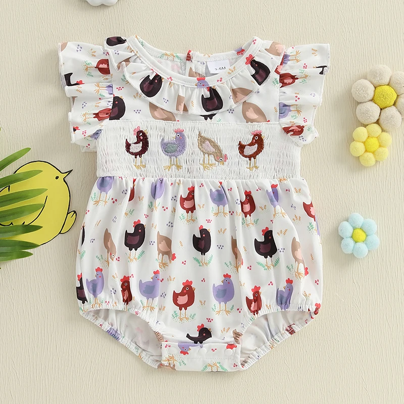 Baby Girls Rompers Clothes Summer Infant Newborn Girls Chick Print Round Neck Flying Sleeve Ruffle Jumpsuits Playsuit Outfits 
Baby Girls Rompers Clothes Summer Infant Newborn Girls Chick Print Round Neck Flying Sleeve Ruffle Jumpsuits Playsuit Outfits
