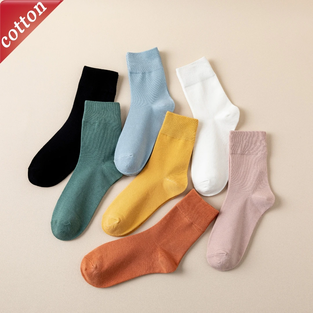 5 Pairs Women's Socks Set Solid Color Harajuku Simple Versatile Mid Tube Socks Breathable Sweat Absorbing Comfort Cotton Socks
5 Pairs Women's Socks Set Solid Color Harajuku Simple Versatile Mid Tube Socks Breathable Sweat Absorbing Comfort Cotton Socks
