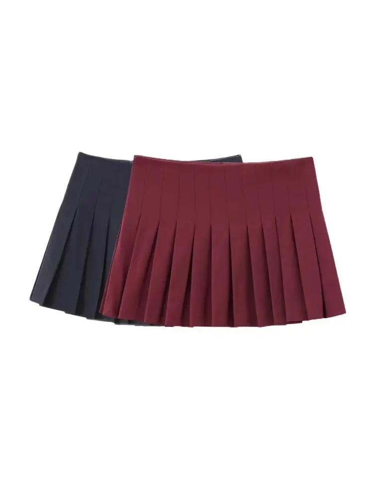 TRZA Women Fashion Pleated Shorts Skirts Mid Waist Side Zipper Female Skort Mujer
TRZA Women Fashion Pleated Shorts Skirts Mid Waist Side Zipper Female Skort Mujer