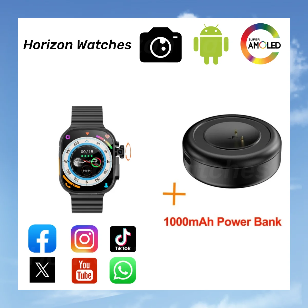 Latest DW99 Ultra 5G Smartwatch 2.2\" AMOLED HD, 180° Rotating Camera, Heart Rate/SpO2/Sleep Monitor, GPS/4G, IP67 Android Watch
Latest DW99 Ultra 5G Smartwatch 2.2\" AMOLED HD, 180° Rotating Camera, Heart Rate/SpO2/Sleep Monitor, GPS/4G, IP67 Android Watch