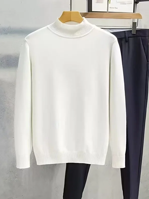 Men's f High Collar Knitted Sweater Slim Fit Overhead Sle Korean Version Warm Inner Wear White Knitted Base irt
Men's f High Collar Knitted Sweater Slim Fit Overhead Sle Korean Version Warm Inner Wear White Knitted Base irt