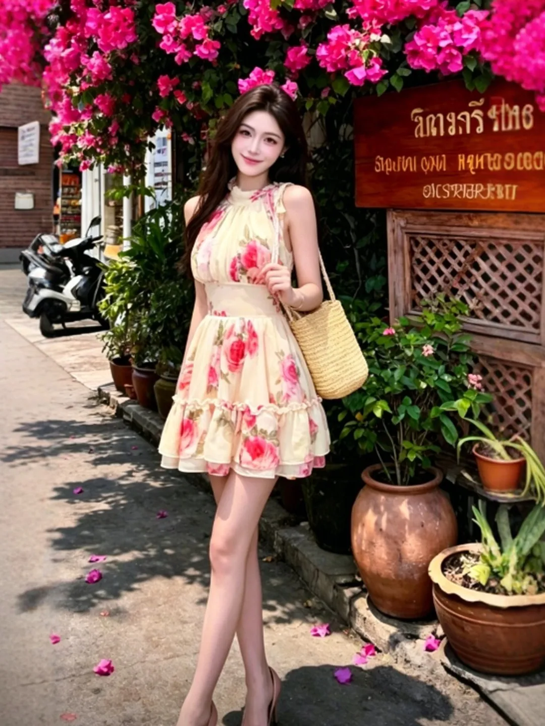 Unique Summer Floral Print Short Skirt Dress Slimming Waistline Beautiful French Style Knot Tie Shoulder Bridesmaid City Walk
Unique Summer Floral Print Short Skirt Dress Slimming Waistline Beautiful French Style Knot Tie Shoulder Bridesmaid City Walk