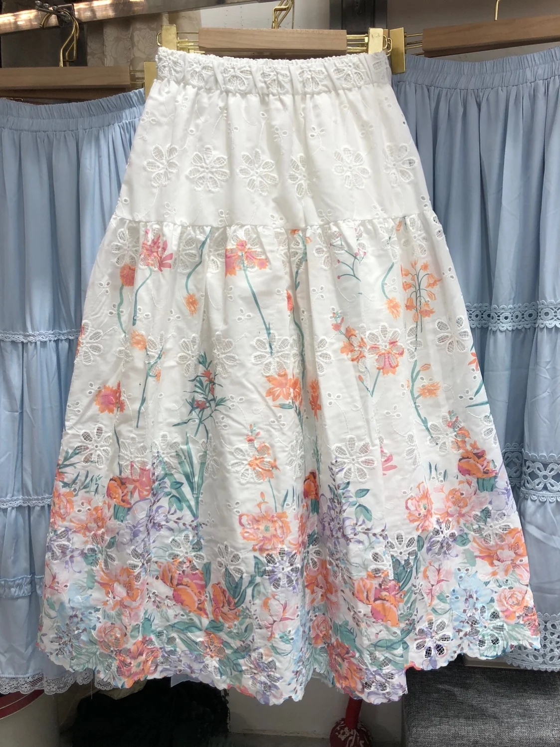 Ele Floral Embroidery A-Line Midi Skirt Women's Spring 2026 Casual Versatile f-length Skirt with Flounce
Ele Floral Embroidery A-Line Midi Skirt Women's Spring 2026 Casual Versatile f-length Skirt with Flounce