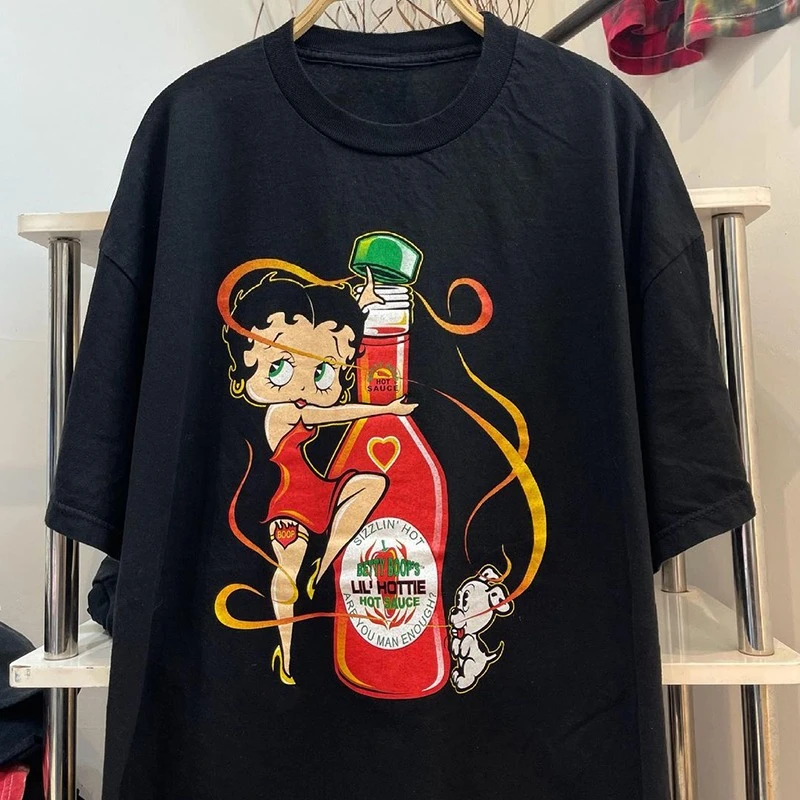 Тенденция Европы и США для мужчин и женщин с коротким рукавом Betty Boop Miss Oldschool Super Fire Свободная футболка в стиле хип-хоп
Тенденция Европы и США для мужчин и женщин с коротким рукавом Betty Boop Miss Oldschool Super Fire Свободная футболка в стиле хип-хоп
