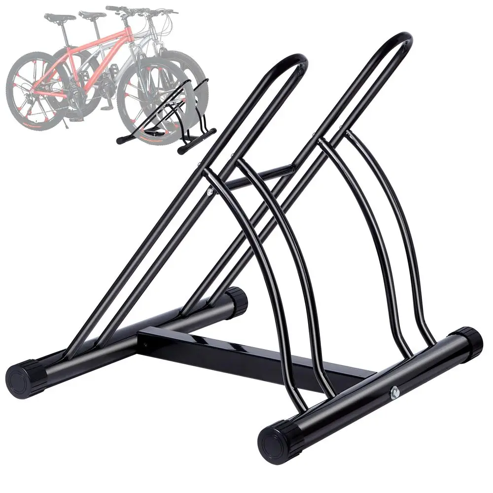 Rack Dual Bicycle Stand for Mountain, Road Bikes Two Bike Parking Garage Storage Rack for Indoor and Outdoor Steel Bicycle Stora
Rack Dual Bicycle Stand for Mountain, Road Bikes Two Bike Parking Garage Storage Rack for Indoor and Outdoor Steel Bicycle Stora