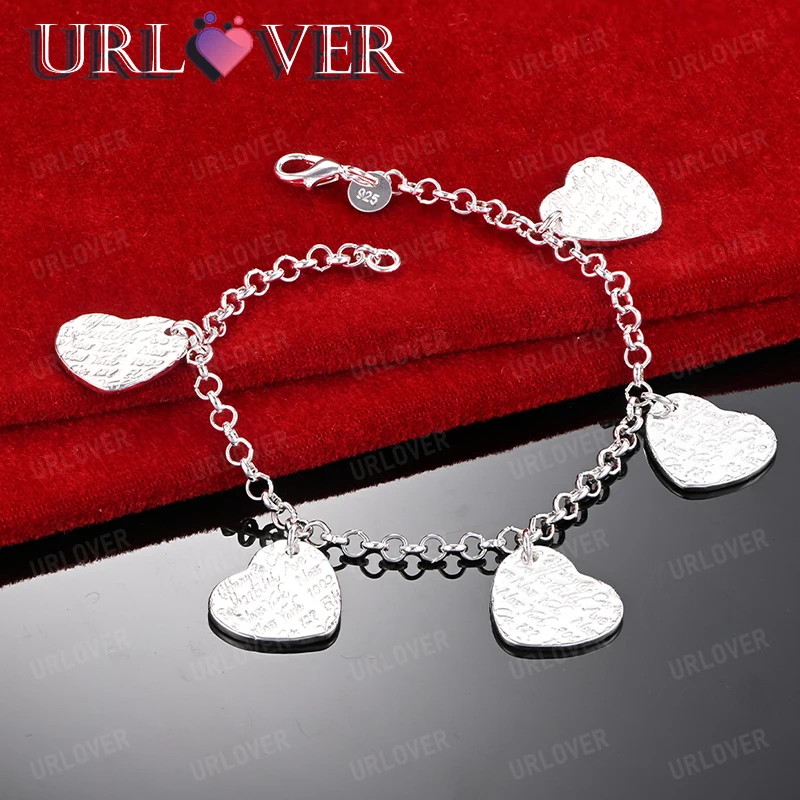 Lovers Sweet Heart Chain 925 Sterling Silver Bracelets For Women Fashion Party Wedding Banquet Accessories Birthday Gift Jewelry
Lovers Sweet Heart Chain 925 Sterling Silver Bracelets For Women Fashion Party Wedding Banquet Accessories Birthday Gift Jewelry