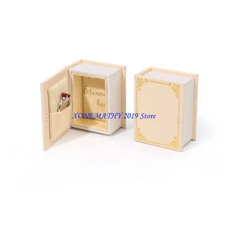 F42F Vintage Book Shaped Jewelry Storage Box Portable for Rings Pendants and Studs Earrings With Closure Designs
F42F Vintage Book Shaped Jewelry Storage Box Portable for Rings Pendants and Studs Earrings With Closure Designs