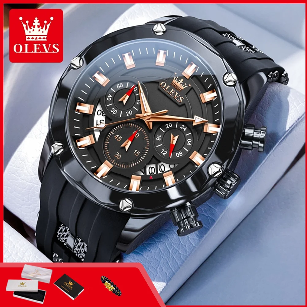 OLEVS 9991 Men's Quartz Watch Fashion Silicone Strap Original Waterproof Luminous Big Dial Chronograph Sports Wristwatch for Man
OLEVS 9991 Men's Quartz Watch Fashion Silicone Strap Original Waterproof Luminous Big Dial Chronograph Sports Wristwatch for Man