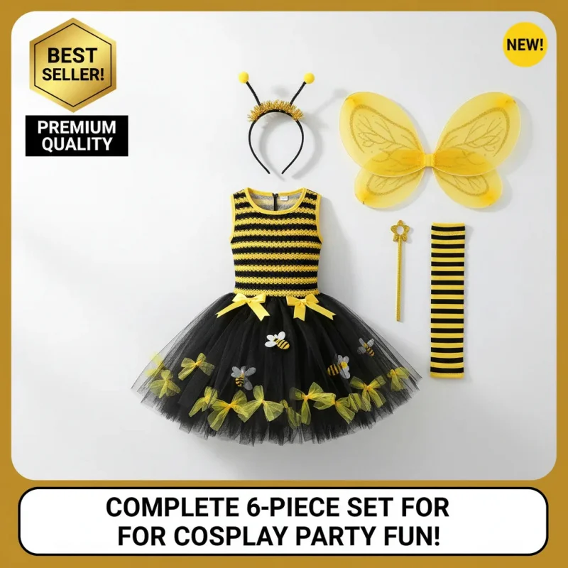 ✿JIDUA ✿JIDUBee Cosplay Costume Sleeveless Tulle Dress Headband Leg Warmers Wand Wing Sets for Women Men✿✿✿❥★
✿JIDUA ✿JIDUBee Cosplay Costume Sleeveless Tulle Dress Headband Leg Warmers Wand Wing Sets for Women Men✿✿✿❥★