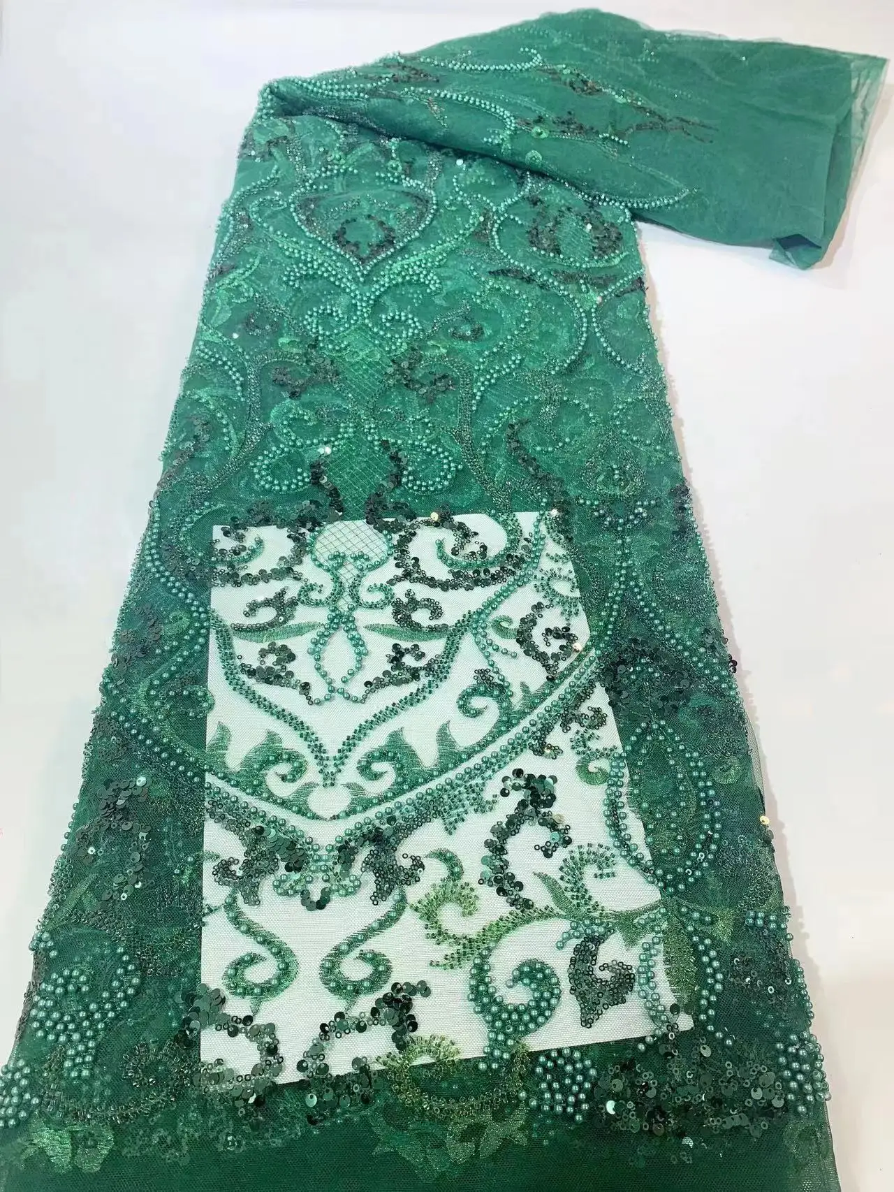 Green Nigerian Handmade Beads Lace Fabric 2023 High Quality Sequins Beaded Embroidery African French Lace Fabric Dress QF0757
Green Nigerian Handmade Beads Lace Fabric 2023 High Quality Sequins Beaded Embroidery African French Lace Fabric Dress QF0757