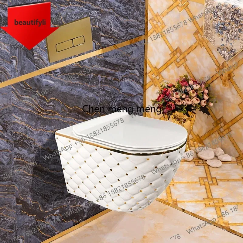 A17 Black gold wall row wall-mounted toilet Small apartment household pre-buried hidden suspended toilet
A17 Black gold wall row wall-mounted toilet Small apartment household pre-buried hidden suspended toilet
