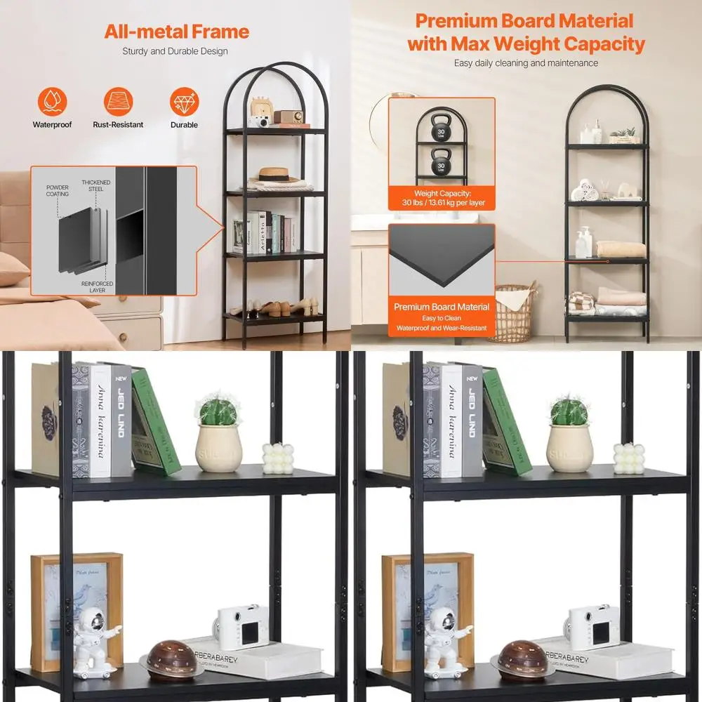 Винтажная 4-ярусная металлическая книжная полка в деревенском стиле, открытый стеллаж для хранения дома и офиса
Винтажная 4-ярусная металлическая книжная полка в деревенском стиле, открытый стеллаж для хранения дома и офиса