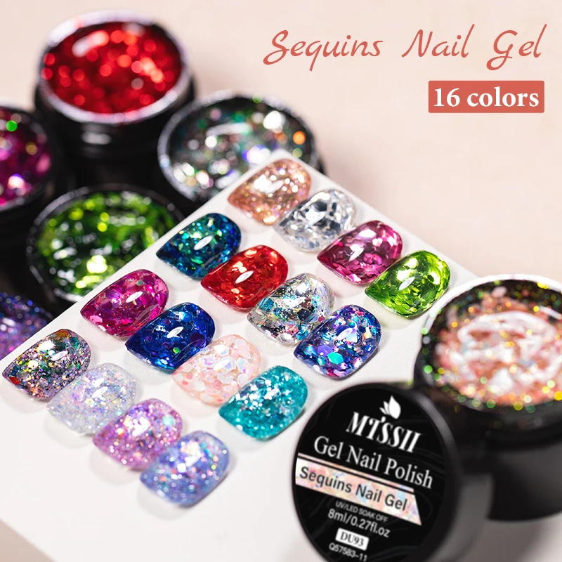 8ml Glitter Sequins Gel Nail Polish Sparkling Glitter Semi Permanant Soak Off UV LED Gel Varnish For Manicure Nails Art DIY
8ml Glitter Sequins Gel Nail Polish Sparkling Glitter Semi Permanant Soak Off UV LED Gel Varnish For Manicure Nails Art DIY