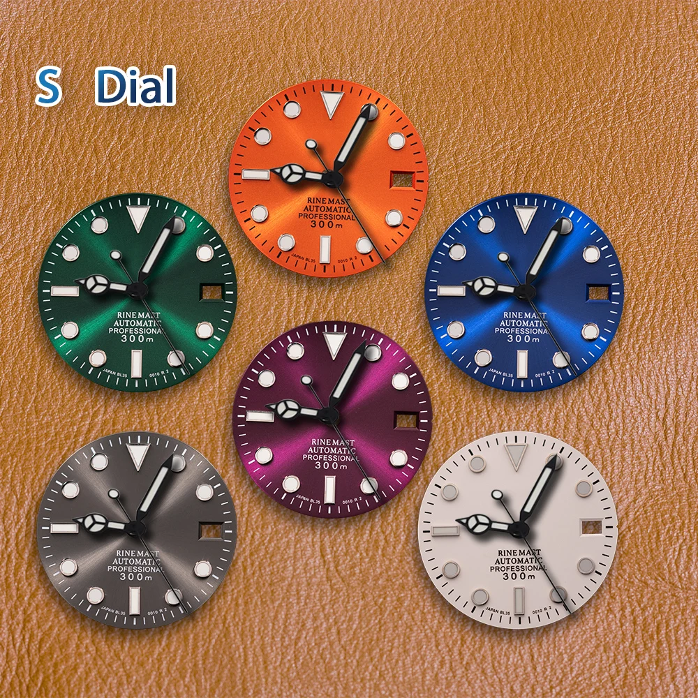 S Logo Dial 28.5mm NH35 New SUB Sunburst Dial Fit NH36/4R/7S Japanese Movement C3 Green Luminous Watch Modification Accessories
S Logo Dial 28.5mm NH35 New SUB Sunburst Dial Fit NH36/4R/7S Japanese Movement C3 Green Luminous Watch Modification Accessories
