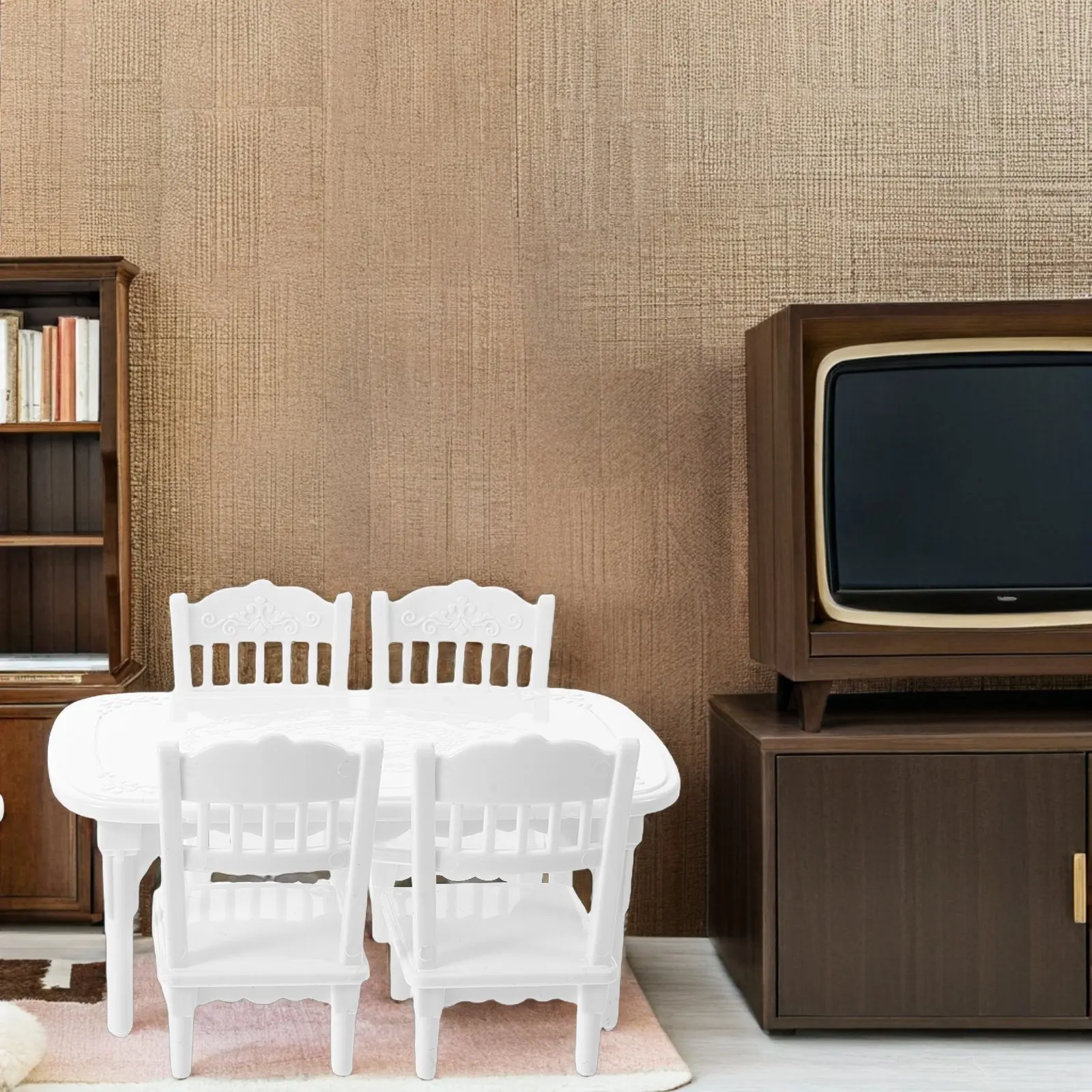 1Set Miniature Table and Chair Dollhouse Kitchen Furniture Retro Style Mini Dining Room Decor for Miniature Dollhouse
1Set Miniature Table and Chair Dollhouse Kitchen Furniture Retro Style Mini Dining Room Decor for Miniature Dollhouse
