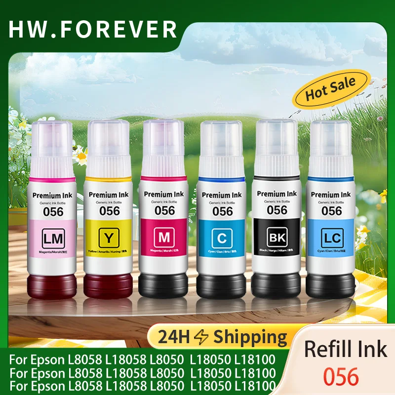 056 057 сменные чернила для краски, совместимые с принтерами Epson L8058 L18058 L8050 L18050 L18100, сменные чернила для краски ярких цветов, 70 мл/бутылка
056 057 сменные чернила для краски, совместимые с принтерами Epson L8058 L18058 L8050 L18050 L18100, сменные чернила для краски ярких цветов, 70 мл/бутылка