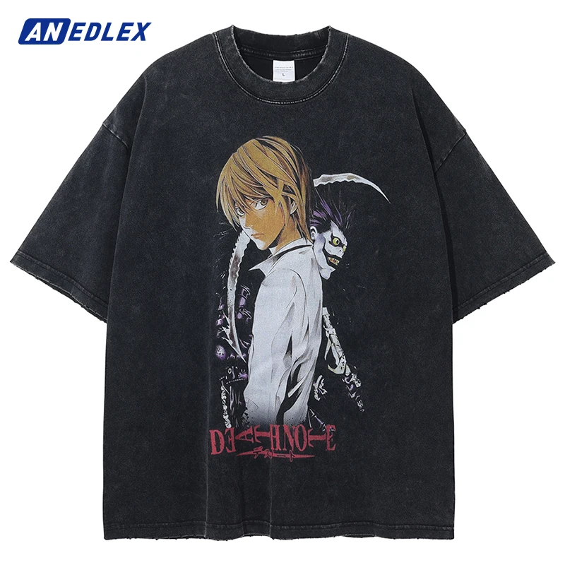 Hip Hop Streetwear Washed T Shirt Japanese Anime Graphic T-Shirt Retro Vintage Tops Tees Cotton Men Short Sleeve Tshirt Black
Hip Hop Streetwear Washed T Shirt Japanese Anime Graphic T-Shirt Retro Vintage Tops Tees Cotton Men Short Sleeve Tshirt Black