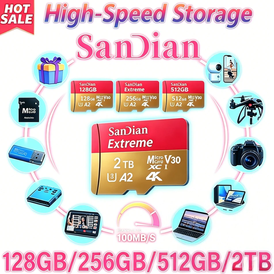 2TB Original Micro TF SD Card UHS-1 Class 10 High Speed Flash Memory Card Portable Storage Card For Smartphone PC
2TB Original Micro TF SD Card UHS-1 Class 10 High Speed Flash Memory Card Portable Storage Card For Smartphone PC