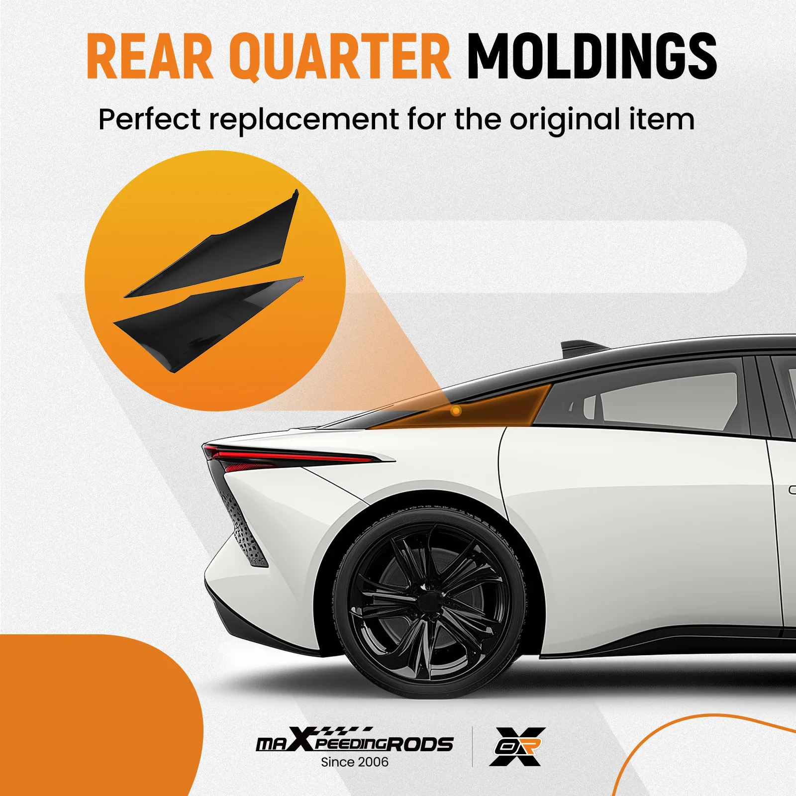 Rear LH & RH Quarter Moldings for Toyota Prius Prime 2017-2022 62506-47012
Rear LH & RH Quarter Moldings for Toyota Prius Prime 2017-2022 62506-47012