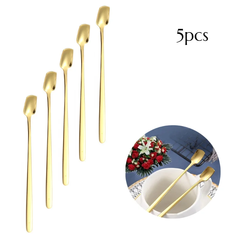 5PCS Stainless Steel Long Handle Ice Spoon Tableware Coffee Tea Ice Cream Dessert Stirring Spoons Scoop
5PCS Stainless Steel Long Handle Ice Spoon Tableware Coffee Tea Ice Cream Dessert Stirring Spoons Scoop