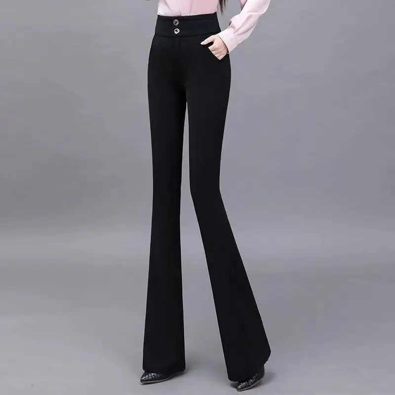 Women's Flare Pants Simple Straight Trousers Elegant Office Lady OL Style Black Suit Female Casual Summer Bottoms Q520
Women's Flare Pants Simple Straight Trousers Elegant Office Lady OL Style Black Suit Female Casual Summer Bottoms Q520