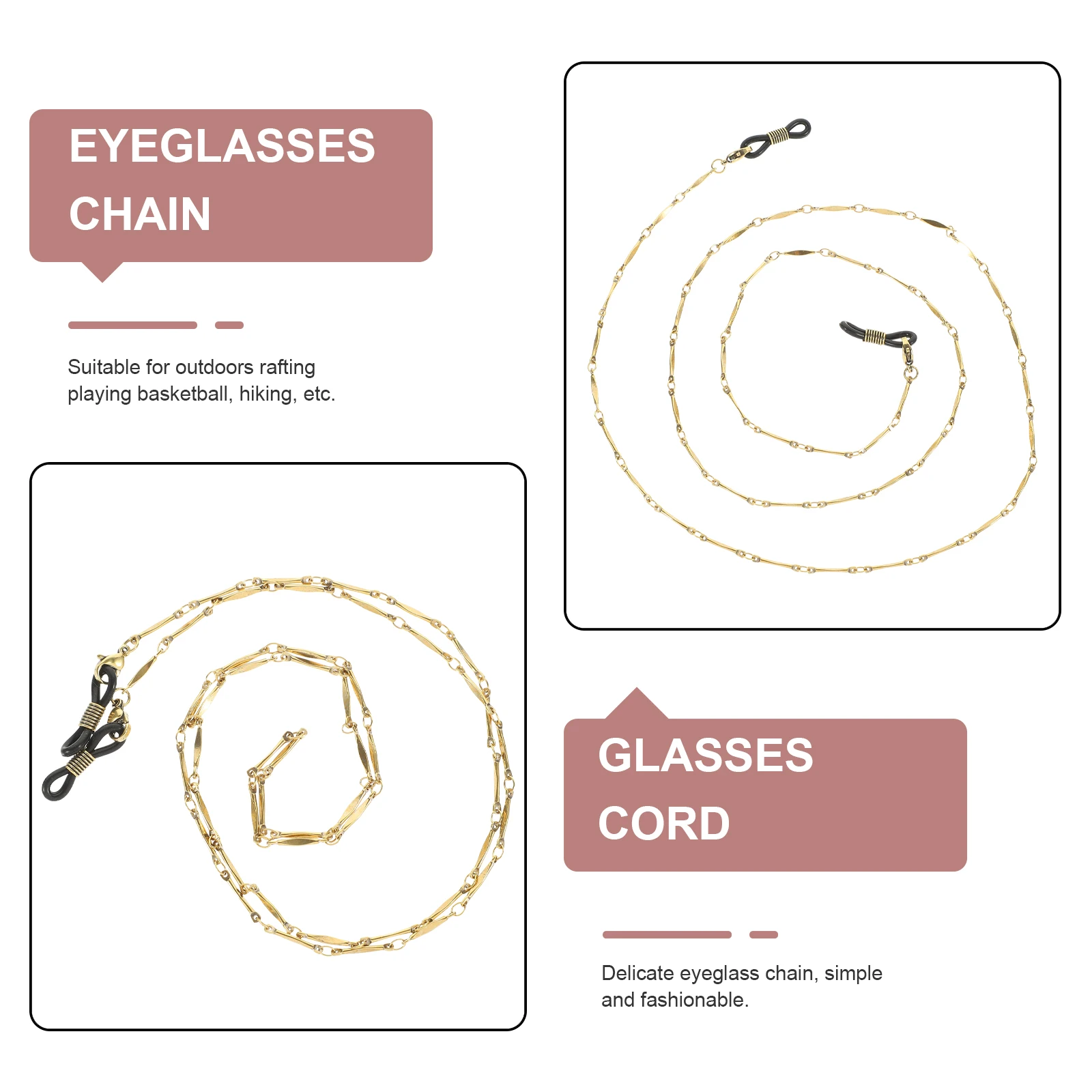 Attractive Bronze Eyewear Strap Vintage Glasses Chain Necklace For Secure Wearing In Various Sports
Attractive Bronze Eyewear Strap Vintage Glasses Chain Necklace For Secure Wearing In Various Sports