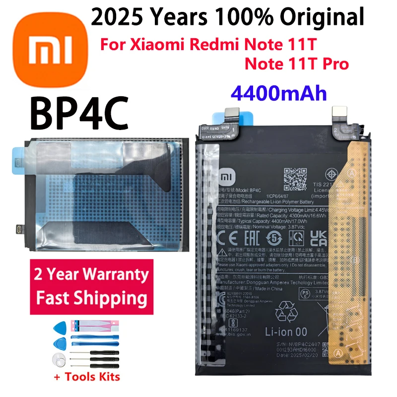 Сменный аккумулятор большой емкости BP4C, 2025 лет, 4400 мАч для Xiaomi Redmi Note 11T/11T Pro, аккумуляторы для мобильных телефонов Bateria
Сменный аккумулятор большой емкости BP4C, 2025 лет, 4400 мАч для Xiaomi Redmi Note 11T/11T Pro, аккумуляторы для мобильных телефонов Bateria