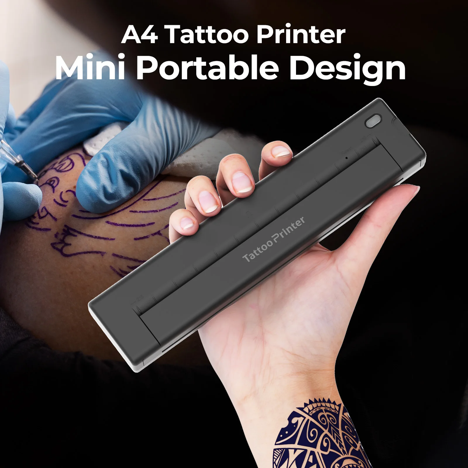 Wireless Tattoo Stencil Printer or Transfer Paper, Portable Thermal Printer for Tattoo Artists Compatible Smartphone & PC
Wireless Tattoo Stencil Printer or Transfer Paper, Portable Thermal Printer for Tattoo Artists Compatible Smartphone & PC